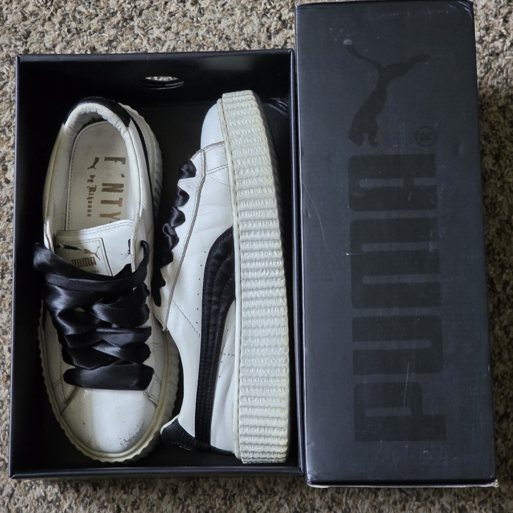 Puma Black and White Platform Sneakers